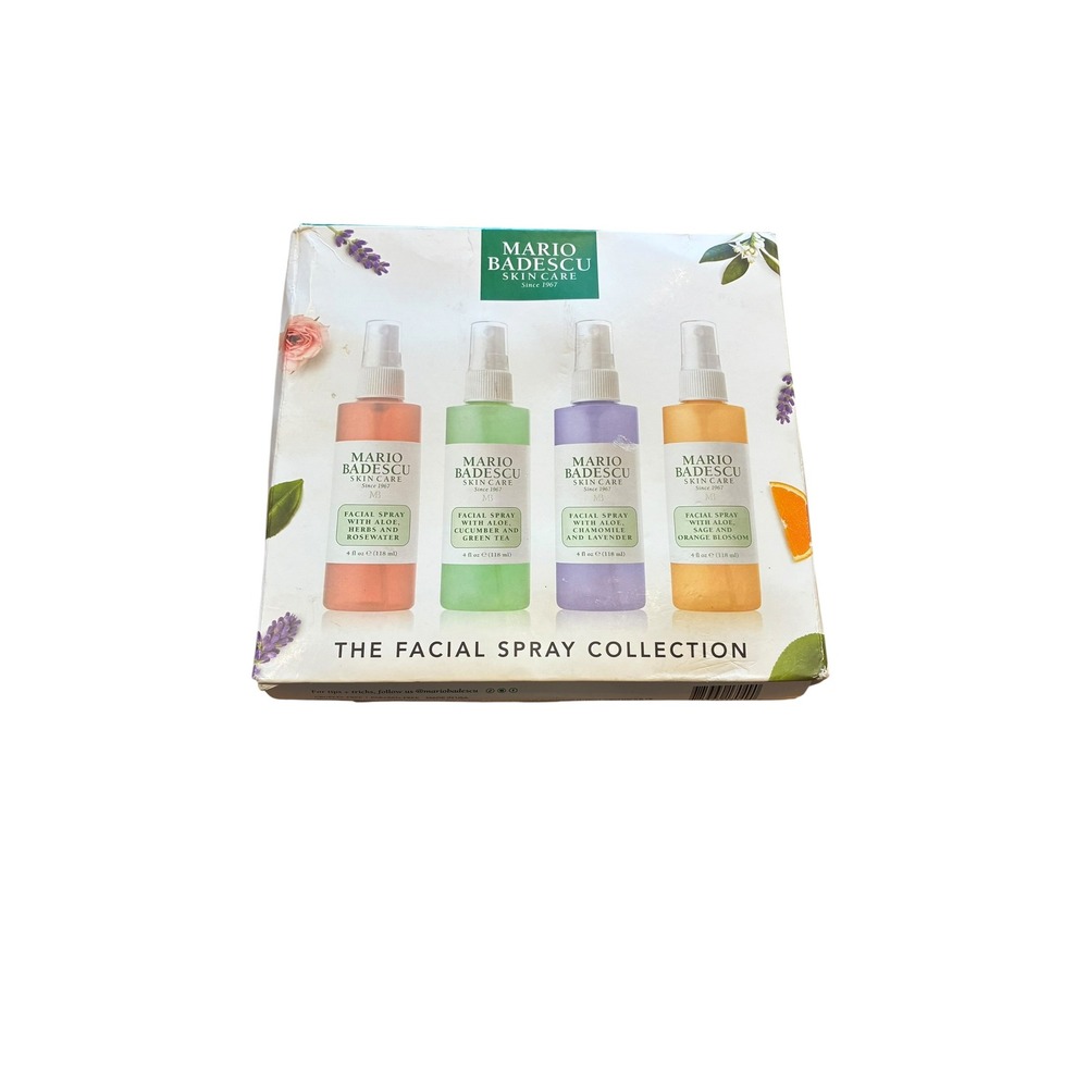 Mario‎ Badescu Facial Spray Collection 4-Piece Set Rosewater Lavender Cucumber